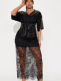 SUPER WHOLESALE | Over-size Lace Jersey Top