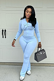 SUPER WHOLESALE | Printed Legging Suit in Blue