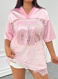 SUPER WHOLESALE | Over-size Lace Jersey Top