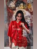 SUPER WHOLESALE | Over-size Lace Jersey Top