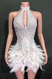 SUPER WHOLESALE | Halter Feather Dress
