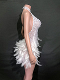 SUPER WHOLESALE | Halter Feather Dress