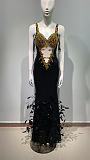SUPER WHOLESALE | Rhinestone Feather Gown