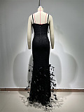 SUPER WHOLESALE | Rhinestone Feather Gown