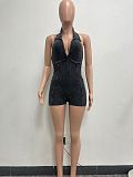 SUPER WHOLESALE | Halter Washed Romper