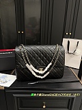 SUPER WHOLESALE | Stitch Leather Handbag in Black