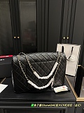 SUPER WHOLESALE | Stitch Leather Handbag in Black