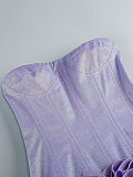 SUPER WHOLESALE | Strapless Flower Mini Dress In Purple