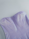 SUPER WHOLESALE | Strapless Flower Mini Dress In Purple