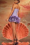 SUPER WHOLESALE | Strapless Flower Mini Dress In Purple