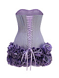 SUPER WHOLESALE | Strapless Flower Mini Dress In Purple