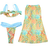 SUPER WHOLESALE | Alaqua Printed Swimwear Two Piece Set