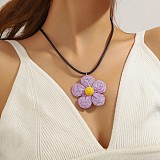 SUPER WHOLESALE | Diasy Flower Knitted  Necklace