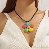 SUPER WHOLESALE | Diasy Flower Knitted  Necklace