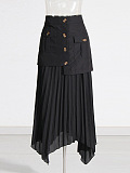 SUPER WHOLESALE | Patchwork Pleated Skirt