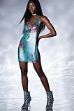 SUPER WHOLESALE | FLORAL CHAINMAIL MINI DRESS