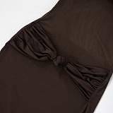 SUPER WHOLESALE | Twist Spaghetti Dress in Brown