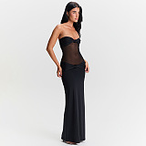 SUPER WHOLESALE | Twist Spaghetti Dress in Brown