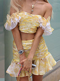 SUPER WHOLESALE | Wave Hem Tie-back Skirt Set(PRE ORDER)