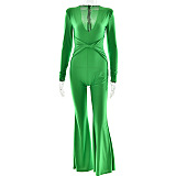 SUPER WHOLESALE | Plunging Neck Jumpsuit