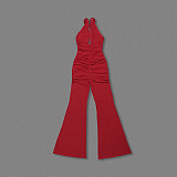 SUPER WHOLESALE |  Strapless Jumpsuit in Red