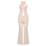 SUPER WHOLESALE |  Strapless Jumpsuit in Apricot