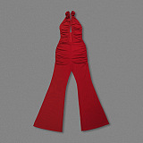 SUPER WHOLESALE |  Strapless Jumpsuit in Red