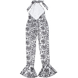 SUPER WHOLESALE |  Printed Open-back Jumpsuit