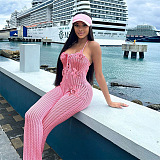 SUPER WHOLESALE |  Halter Jumpsuit in Pink