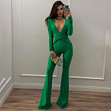 SUPER WHOLESALE | Plunging Neck Jumpsuit