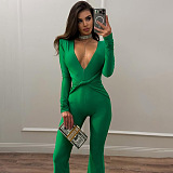 SUPER WHOLESALE | Plunging Neck Jumpsuit