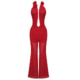 SUPER WHOLESALE |  Strapless Jumpsuit in Red