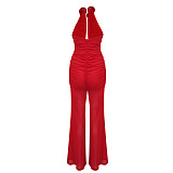 SUPER WHOLESALE |  Strapless Jumpsuit in Red