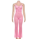 SUPER WHOLESALE |  Halter Jumpsuit in Pink