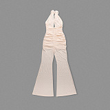 SUPER WHOLESALE |  Strapless Jumpsuit in Apricot