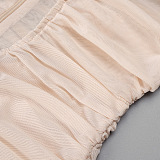 SUPER WHOLESALE |  Strapless Jumpsuit in Apricot