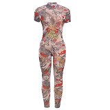 SUPER WHOLESALE |  Printed Open-back Jumpsuit