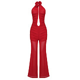 SUPER WHOLESALE |  Strapless Jumpsuit in Red