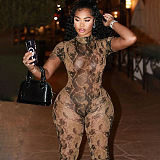 SUPER WHOLESALE |  Printed Open-back Jumpsuit
