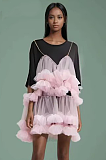SUPER WHOLESALE | Chiffon Patchwork Puffy Dress