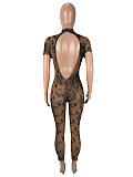 SUPER WHOLESALE |  Printed Open-back Jumpsuit
