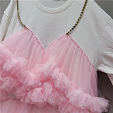 SUPER WHOLESALE | Chiffon Patchwork Puffy Dress