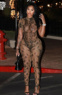SUPER WHOLESALE |  Printed Open-back Jumpsuit