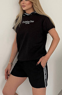 SUPER WHOLESALE | Monogram Hoodie Set in Black
