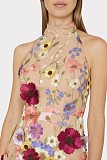 SUPER WHOLESALE |  Saige Sleeveless Mesh Flower Mini Dress