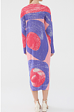 SUPER WHOLESALE |    Printed Slim-fit Long Dress