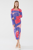 SUPER WHOLESALE |    Printed Slim-fit Long Dress