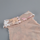 SUPER WHOLESALE |   Embroidered Patchwork Slim-fit Long Dress in Pink
