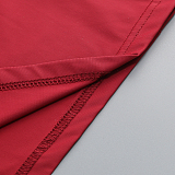 SUPER WHOLESALE |   Embroidered Patchwork Slim-fit Long Dress in Red