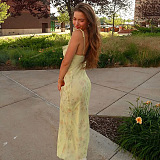 SUPER WHOLESALE | Printed Wave Hem Long Dress